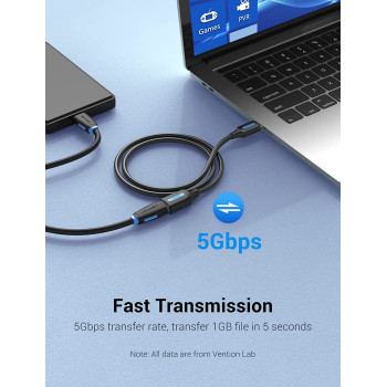 Vention USB 3.0 Fast Data Transfer Cable Compatible with Printer, USB Keyboard, Flash Drive, Hard Drive, Mouse (USB 3.0 Extension, 1 Meter)