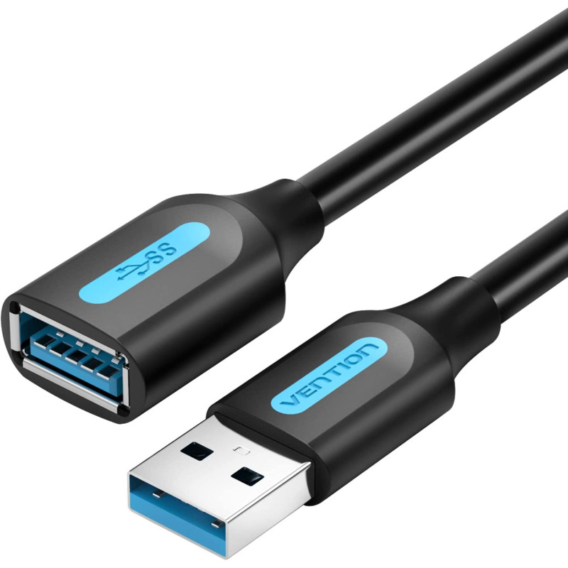 Vention USB 3.0 Fast Data Transfer Cable Compatible with Printer, USB Keyboard, Flash Drive, Hard Drive, Mouse (USB 3.0 Extension, 2 Meter)