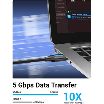 Vention USB 3.0 Fast Data Transfer Cable Compatible with Printer, USB Keyboard, Flash Drive, Hard Drive, Mouse (USB 3.0 Extension, 3 Meter)