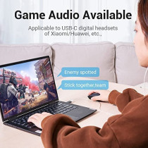 Vention USB 3.0 Male to USB-C Female Adapter Gray Aluminum Alloy Type 5Gbps 3A Converter