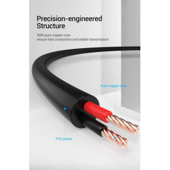 Vention USB A to DC 3.5 mm female Jack Charging Cable Connector 5V Power Supply Charger cable for USB HUB, TV box, table lamp, mini-speaker (USB to 5V DC 3.5mm, 1.5 Meter)