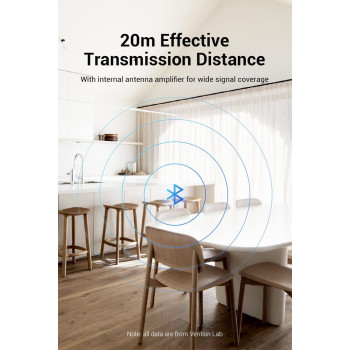 Vention USB Bluetooth 5.0 Adapter Black for Computers and Laptop support 7 devices simultaneously ( 1 year Warranty )