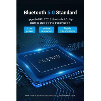 Vention USB Bluetooth 5.0 Adapter Black for Computers and Laptop support 7 devices simultaneously ( 1 year Warranty )