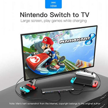 Vention USB C Hub, USB-C Adapter for MacBook, Laptop, Galaxy S20+ ,iPad Pro, and More Type C Devices (10 in 1 - THOHAH)