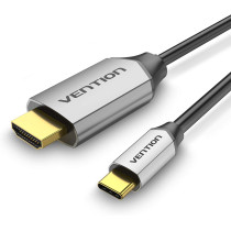 Vention USB C to HDMI Cable 4K@60Hz, Gold-plated connectors, aluminum casing for iPad MacBook Pro/Air iMac Galaxy S20 S10 Surface Book 2 TV and More (CGSB, 1 Meter)