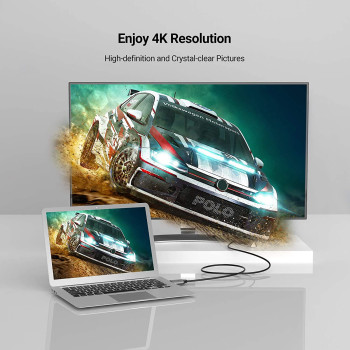 Vention USB C to HDMI Cable 4K@60Hz, Gold-plated connectors, aluminum casing for iPad MacBook Pro/Air iMac Galaxy S20 S10 Surface Book 2 TV and More (CGSB, 1 Meter)