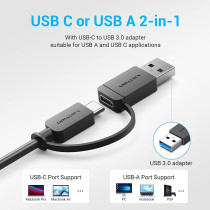 Vention USB Hub - USB C to USB 3.0 Hub with 4 Ports and 15 cm Extended Cable Ultra Slim USB Splitter for MacBook Mac Pro Surface Pro PS4 XPS PC Flash Drive