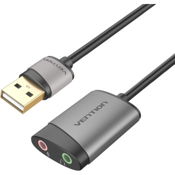 Vention USB Sound Card 3.5mm External usb adapter usb audio Adapter card With Mic USB To Jack 3.5 Converter For PS4 Laptop Computer Headphone Sound Card (CDKHB)