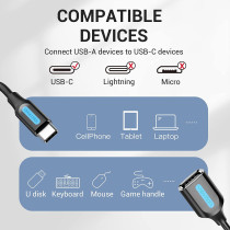 Vention USB Type-C Male to A Female OTG cable 0.15M CCSBB (USB 2.0 C to USB A)