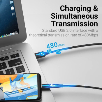 Vention USB-C Male to USB 2.0 A Female OTG Adapter Transmission Speed @480Mbps 3A Converter (USB 2.0 C to A, Pack of 1)
