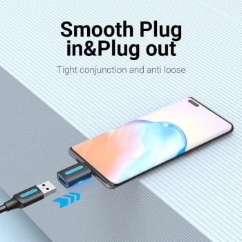 Vention USB-C Male to USB 2.0 A Female OTG Adapter Transmission Speed @480Mbps 3A Converter (USB 2.0 C to A, Pack of 1)