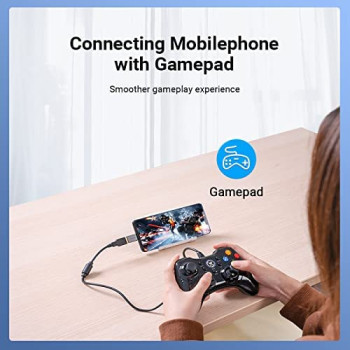 Vention USB-C Male to USB 3.0 Female OTG Adapter Gray Aluminum Alloy Type 5Gbps 3A Converter Compatible with iPad Pro MacBook Note20 Ultra S21+ Huawei P40 Xiaomi 11