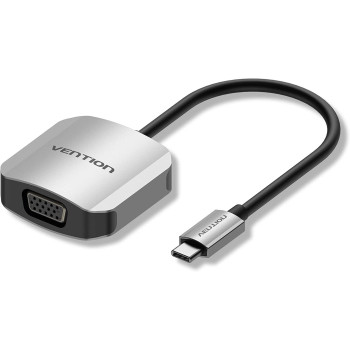 Vention USB-C to VGA Converter Aluminum Alloy HD 1080@60Hz Compatible with MacBook Pro, MacBook Air, iPad Pro, Pixelbook, XPS, Galaxy, and More Plug and Play TDFHB (USB C to VGA)
