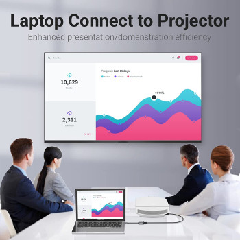 Vention USB-C to VGA Converter Aluminum Alloy HD 1080@60Hz Compatible with MacBook Pro, MacBook Air, iPad Pro, Pixelbook, XPS, Galaxy, and More Plug and Play TDFHB (USB C to VGA)