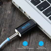Vention VAB-S16-B USB Sound Card with MIC support for 3.5mm Single Jack Audio Devices