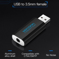 Vention VAB-S16-B USB Sound Card with MIC support for 3.5mm Single Jack Audio Devices
