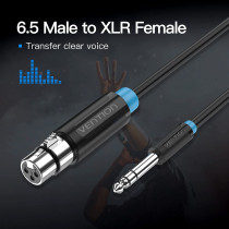 Vention XLR Audio Cable Tinned copper Conductor Nickel plated Interface Multiple Shield (6.5mm to XLR, 1.5 Meter)