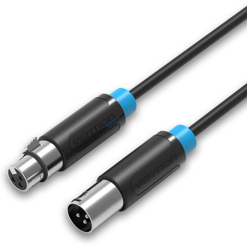 Vention XLR Cable, Microphone XLR Male to Female Extension Cable XLR Jack Extender Cord for PA System, Studio Recorder, Amplifier, Mixer, Speaker System, Professional Recording, Playing Live (5 Meter)