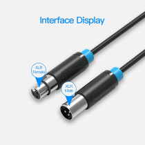 Vention XLR Cable, Microphone XLR Male to Female Extension Cable XLR Jack Extender Cord for PA System, Studio Recorder, Amplifier, Mixer, Speaker System, Professional Recording, Playing Live (5 Meter)