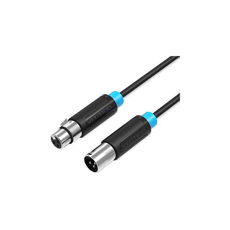 Vention XLR Cable, Microphone XLR Male to Female Extension Cable XLR Jack Extender Cord for PA System, Studio Recorder, Amplifier, Mixer, Speaker System, Professional Recording, Playing Live 3 Meter