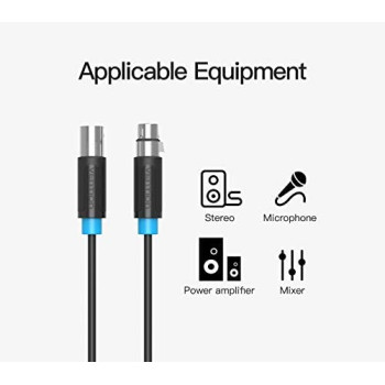 Vention XLR Cable, Microphone XLR Male to Female Extension Cable XLR Jack Extender Cord for PA System, Studio Recorder, Amplifier, Mixer, Speaker System, Professional Recording, Playing Live 3 Meter