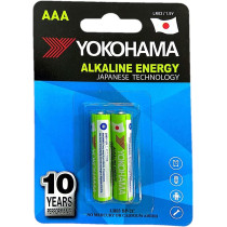 YOKOHAMA - AAA 1.5V Alkaline Energy Long Lasting Power - Pack of 2 Batteries - 10 Years Shelf Life
