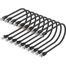 Vention Cat.6 UTP Patch Cable IBE series copper-clad Aluminum 1000Mpbs 250MHz Aluminum Foil PVC Jacket (0.5 M [X10], Cat.6 UTP, Black)