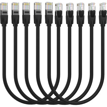 Vention Cat.6 UTP Patch Cable IBE series copper-clad Aluminum 1000Mpbs 250MHz Aluminum Foil PVC Jacket (0.5 M [X5], Cat.6 UTP, Black)