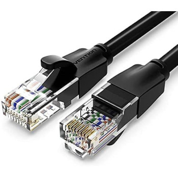Vention Cat.6 UTP Patch Cable IBE series copper-clad Aluminum 1000Mpbs 250MHz Aluminum Foil PVC Jacket (0.5 M [X5], Cat.6 UTP, Black)