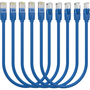 Vention Cat.6 UTP Patch Cable IBE series copper-clad Aluminum 1000Mpbs 250MHz Aluminum Foil PVC Jacket (0.5 M [X5], Cat.6 UTP, Blue)