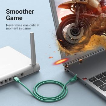 Vention Cat.6 UTP Patch Cable IBE series copper-clad Aluminum 1000Mpbs 250MHz Aluminum Foil PVC Jacket (1 M, Cat.6 UTP, Green)