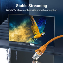 Vention Cat.6 UTP Patch Cable IBE series copper-clad Aluminum 1000Mpbs 250MHz Aluminum Foil PVC Jacket (1 M, Cat.6 UTP, Orange)
