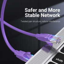 Vention Cat.6 UTP Patch Cable IBE series copper-clad Aluminum 1000Mpbs 250MHz Aluminum Foil PVC Jacket (1 M, Cat.6 UTP, Purple)