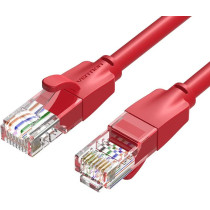 Vention Cat.6 UTP Patch Cable IBE series copper-clad Aluminum 1000Mpbs 250MHz Aluminum Foil PVC Jacket (1 M, Cat.6 UTP, Red)