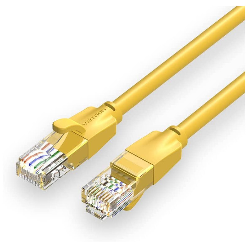 Vention Cat.6 UTP Patch Cable IBE series copper-clad Aluminum 1000Mpbs 250MHz Aluminum Foil PVC Jacket (1 M, Cat.6 UTP, Yellow)