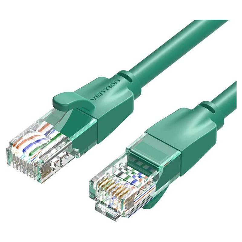 Vention Cat.6 UTP Patch Cable IBE series copper-clad Aluminum 1000Mpbs 250MHz Aluminum Foil PVC Jacket (2 M, Cat.6 UTP, Green)