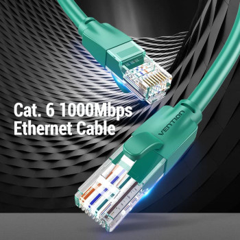 Vention Cat.6 UTP Patch Cable IBE series copper-clad Aluminum 1000Mpbs 250MHz Aluminum Foil PVC Jacket (2 M, Cat.6 UTP, Green)