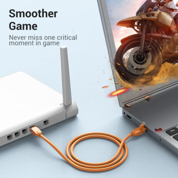 Vention Cat.6 UTP Patch Cable IBE series copper-clad Aluminum 1000Mpbs 250MHz Aluminum Foil PVC Jacket (2 M, Cat.6 UTP, Orange)