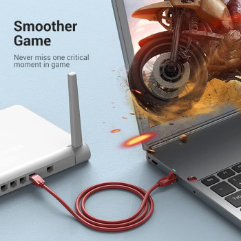 Vention Cat.6 UTP Patch Cable IBE series copper-clad Aluminum 1000Mpbs 250MHz Aluminum Foil PVC Jacket (2 M, Cat.6 UTP, Red)