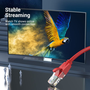 Vention Cat.6 UTP Patch Cable IBE series copper-clad Aluminum 1000Mpbs 250MHz Aluminum Foil PVC Jacket (2 M, Cat.6 UTP, Red)