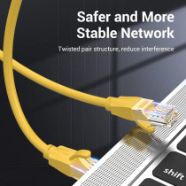 Vention Cat.6 UTP Patch Cable IBE series copper-clad Aluminum 1000Mpbs 250MHz Aluminum Foil PVC Jacket (2 M, Cat.6 UTP, Yellow)
