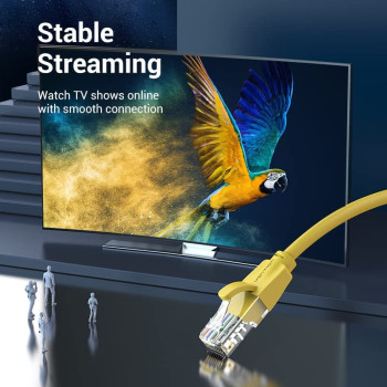 Vention Cat.6 UTP Patch Cable IBE series copper-clad Aluminum 1000Mpbs 250MHz Aluminum Foil PVC Jacket (2 M, Cat.6 UTP, Yellow)