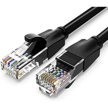 Vention Cat.6 UTP Patch Cable IBE series copper-clad Aluminum 1000Mpbs 250MHz Aluminum Foil PVC Jacket (20 M, Cat.6 UTP, Black)