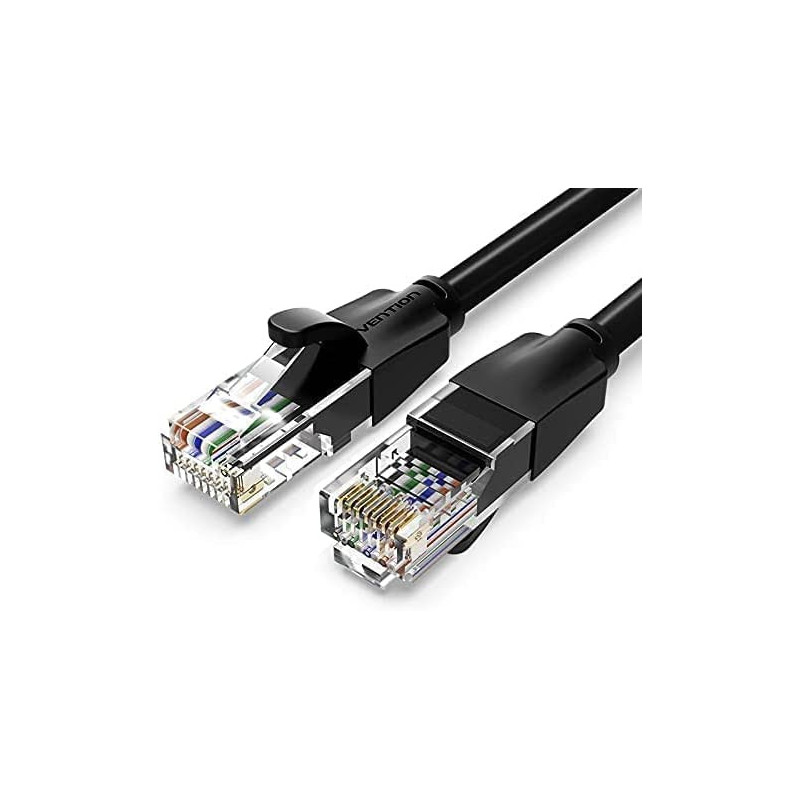 Vention Cat.6 UTP Patch Cable IBE series copper-clad Aluminum 1000Mpbs 250MHz Aluminum Foil PVC Jacket (40 M, Cat.6 UTP, Black)
