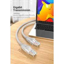 Vention Cat.6 UTP Patch Cable IBE series copper-clad Aluminum 1000Mpbs 250MHz Aluminum Foil PVC Jacket 5M Gray