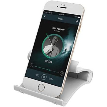 Vention Cell Phone / tablets Stand, Phone Holder for Desk Compatible with iPhone 12 Pro Max 11 SE 8 Plus 7 6 XS XR, Samsung Galaxy S20 Note20 S8 S9 S10 (White)