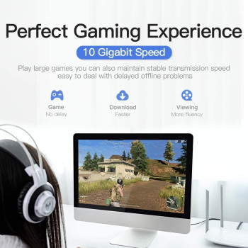 VENTION CAT 7 RJ45 Ethernet Flat Cable, High-Speed Patch Cord 10Gbps ,600MHz/s STP, Compatible for Switch, Router, Modem, Patch Panel, Access Point, Patch Fields (Flat Patch Cable)