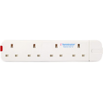 Terminator 4 Way UK Power Extension Cord TPB1119 Bar 4 Gang Without Cable
