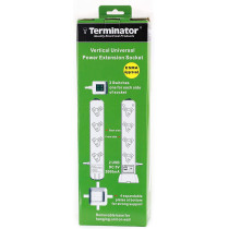 Terminator 8 Way Universal Vertical Power Extension with 2 Usb Ports - 8a