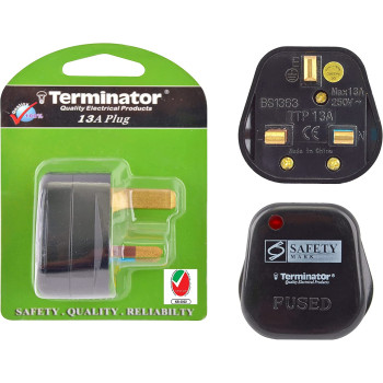 Terminator Plug With Fited 13A Fuse 3 Pin Flat With Light Ttp-13Abb